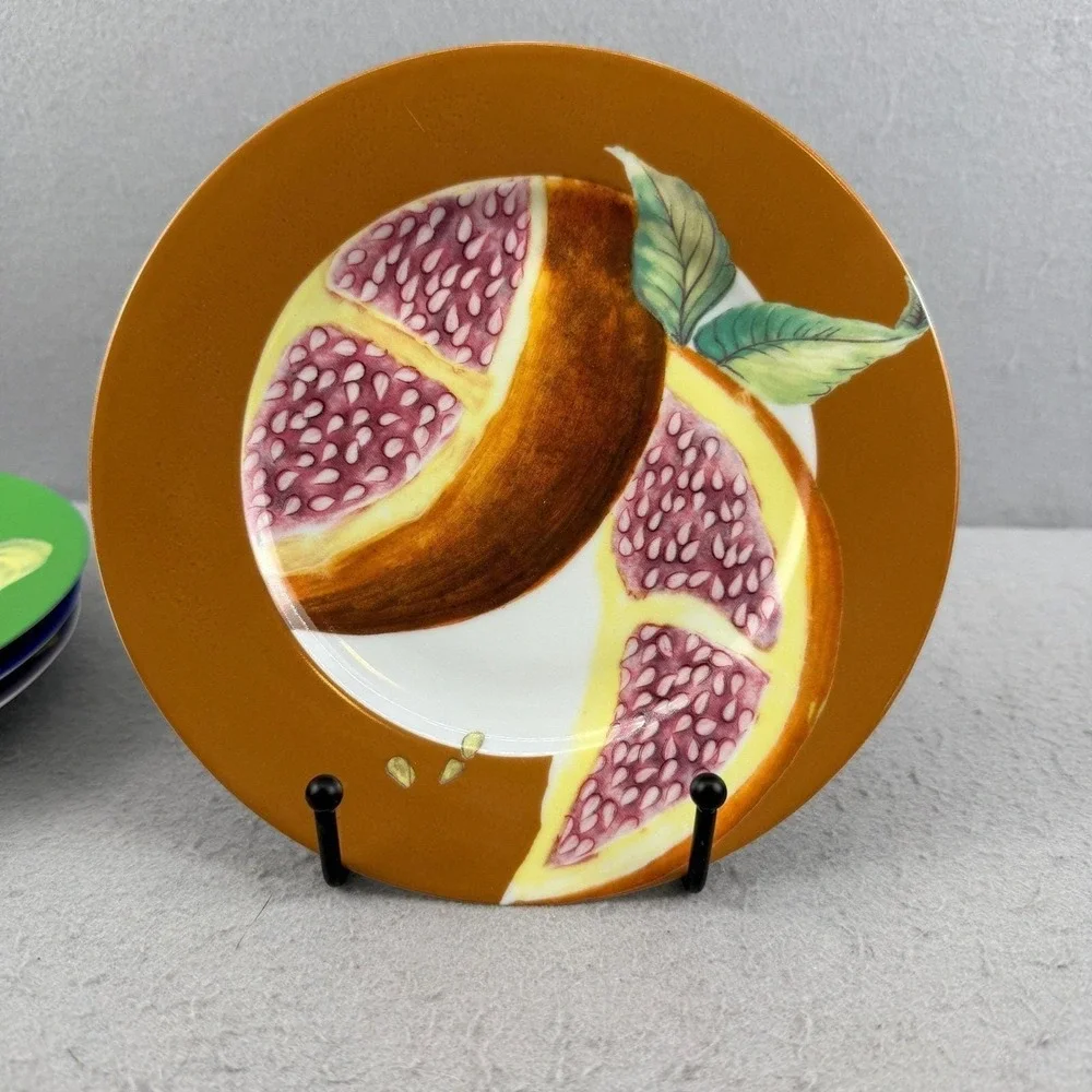 Philippe Deshoulieres Limoges Fruits‎ Exotiques Dessert Plates Set of 4 France